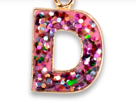 Glitter Initial Charm | D