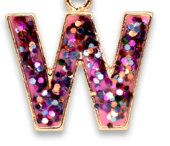 Glitter Initial Charm | W