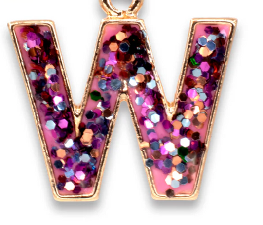 Glitter Initial Charm | W