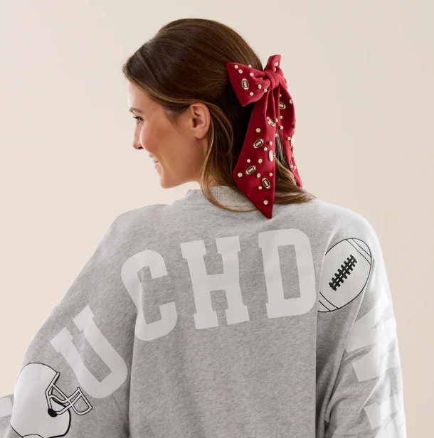 Maroon Game Day Charm Bow Clip