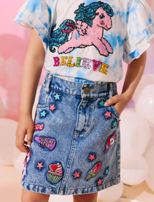 My Little Pony Patch Denim Skirt