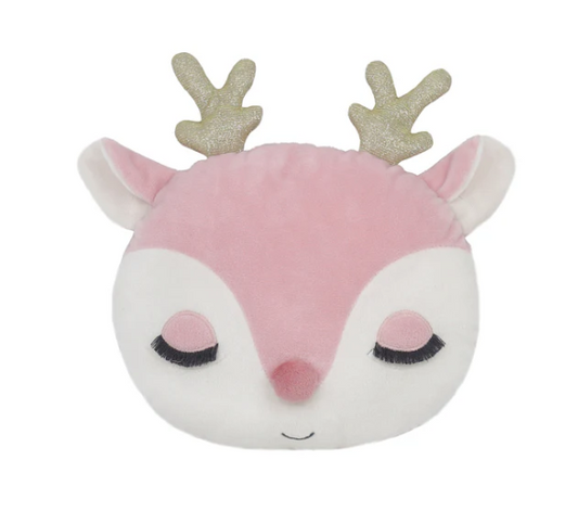 Pink Reindeer Accent Pillow