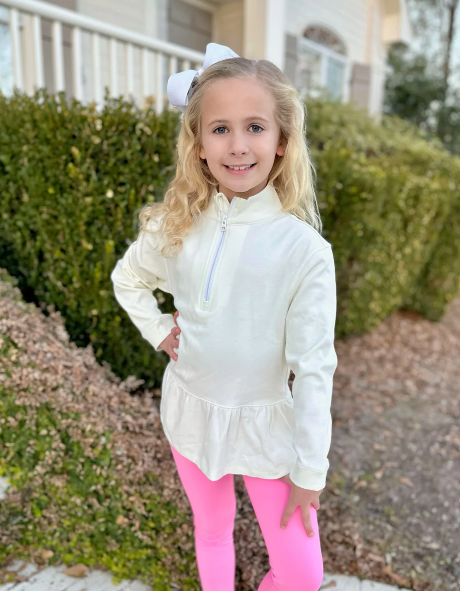 Peplum Athleisure Jacket | Cream