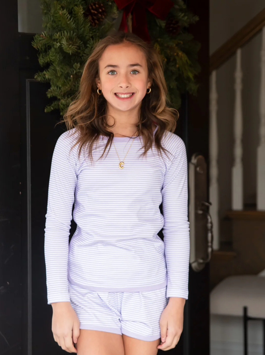 Lavender Stripe Loungewear Set