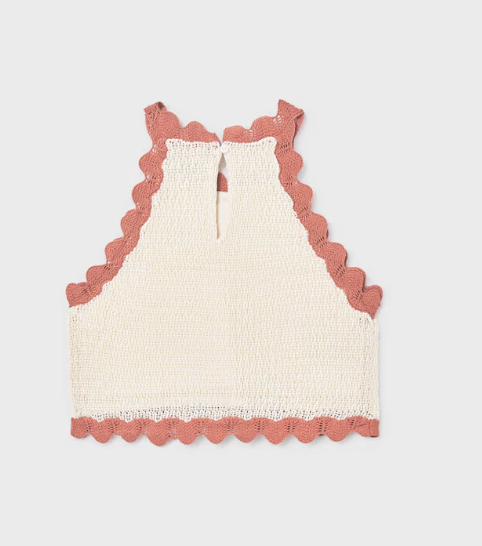 Ivory Crochet Floral Tank | 6021