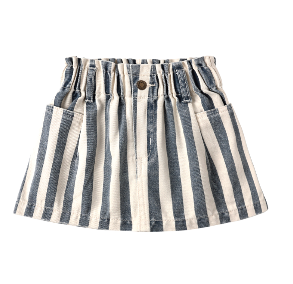 Denim Mini Skirt | Navy Stripe