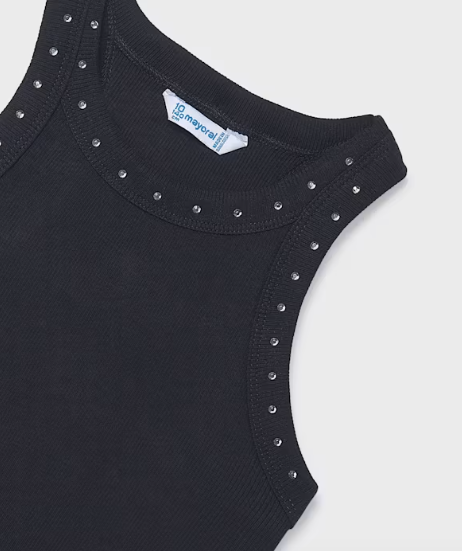 Black Studded Racerback Tank | 6013