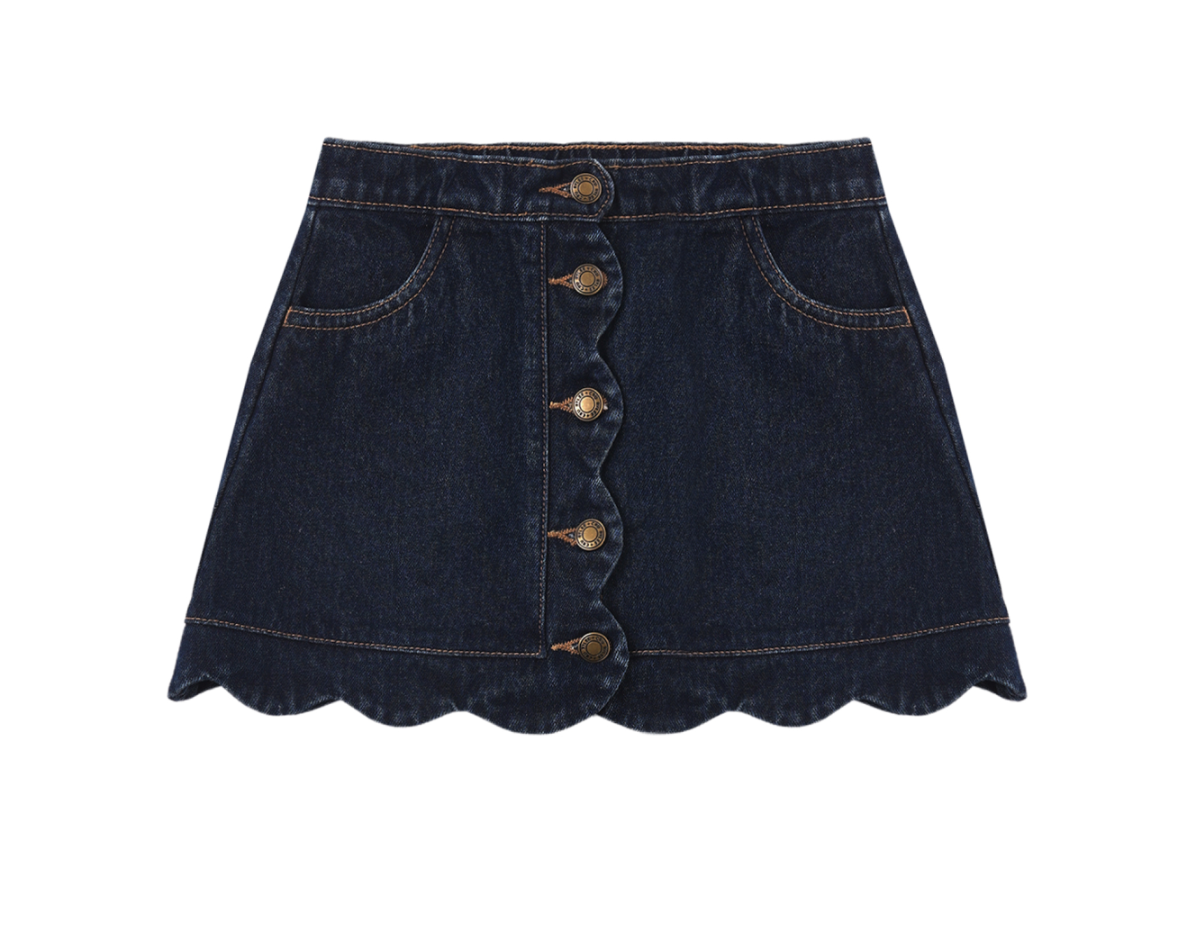 Scallop Mini Skirt | Dark Indigo