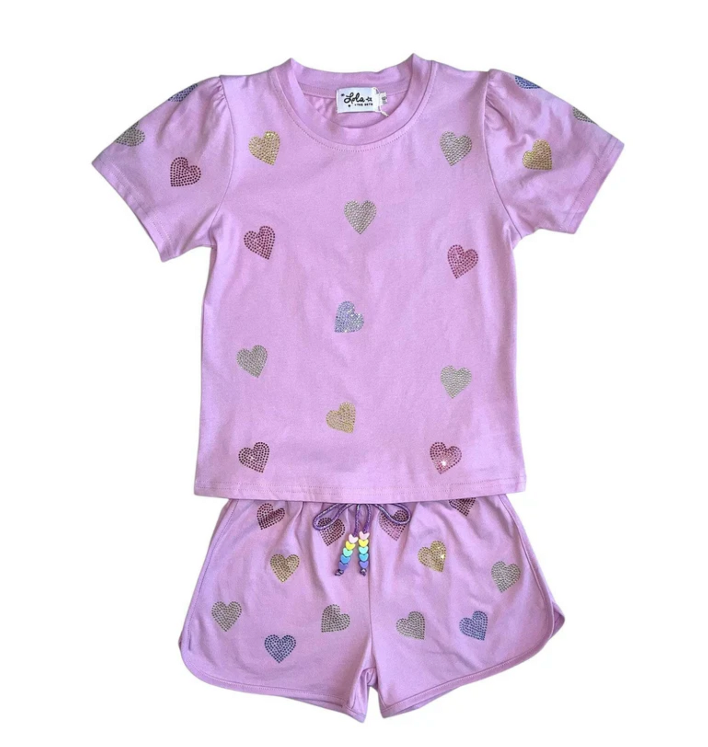Crystal Hearts Short Set | Lavender