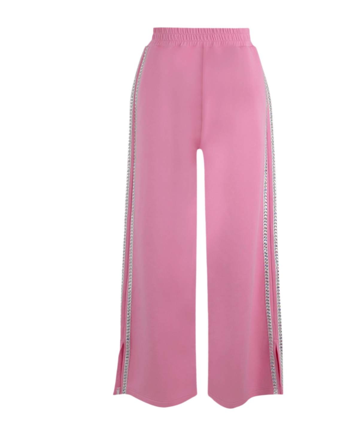 Pink Gem Trim Wide Leg Track Pants
