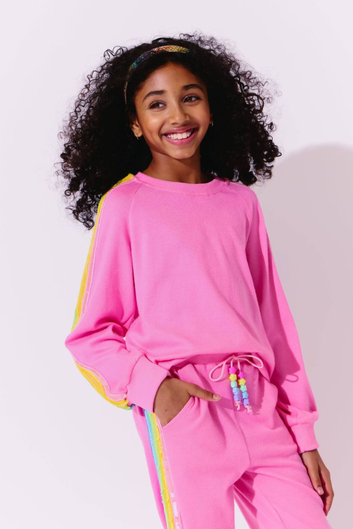 Pink Rainbow Sequin Set