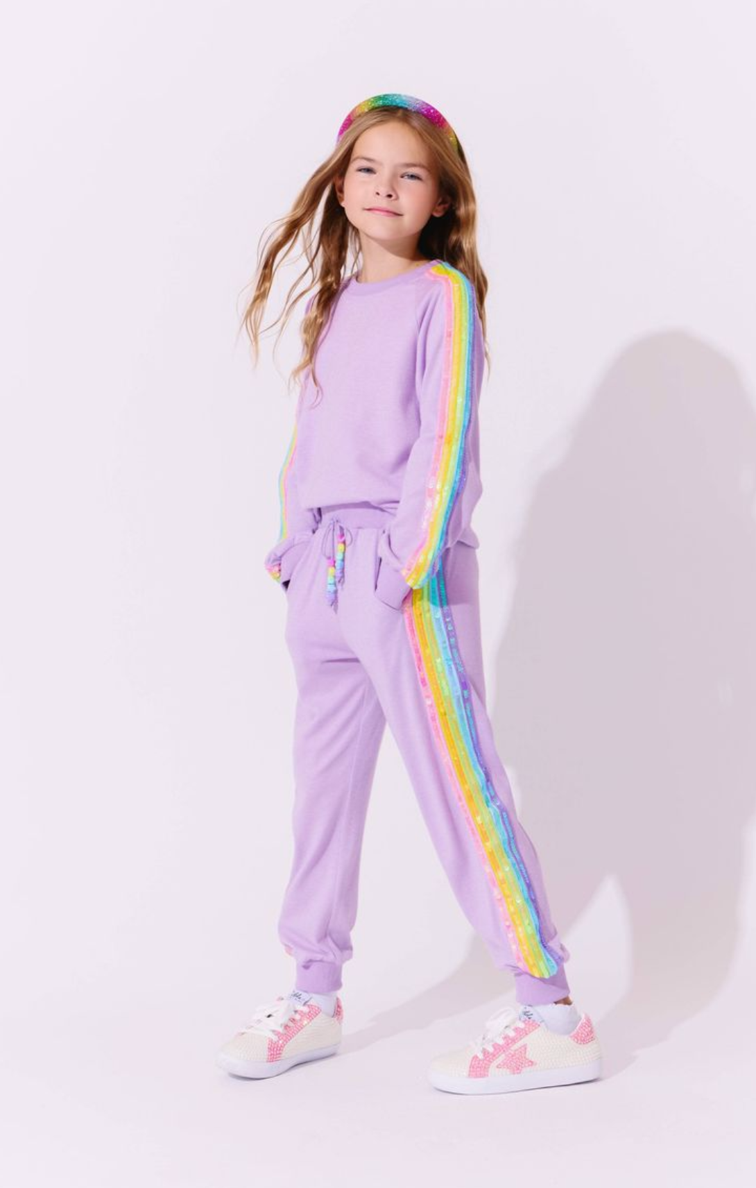 Lavender Rainbow Sequin Set