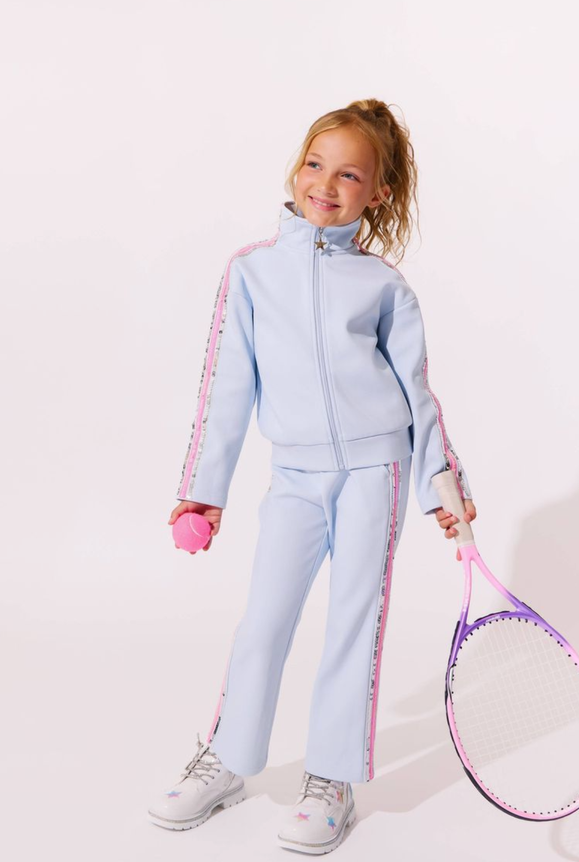 Blue Rainbow Stripe Soft Scuba Tracksuit
