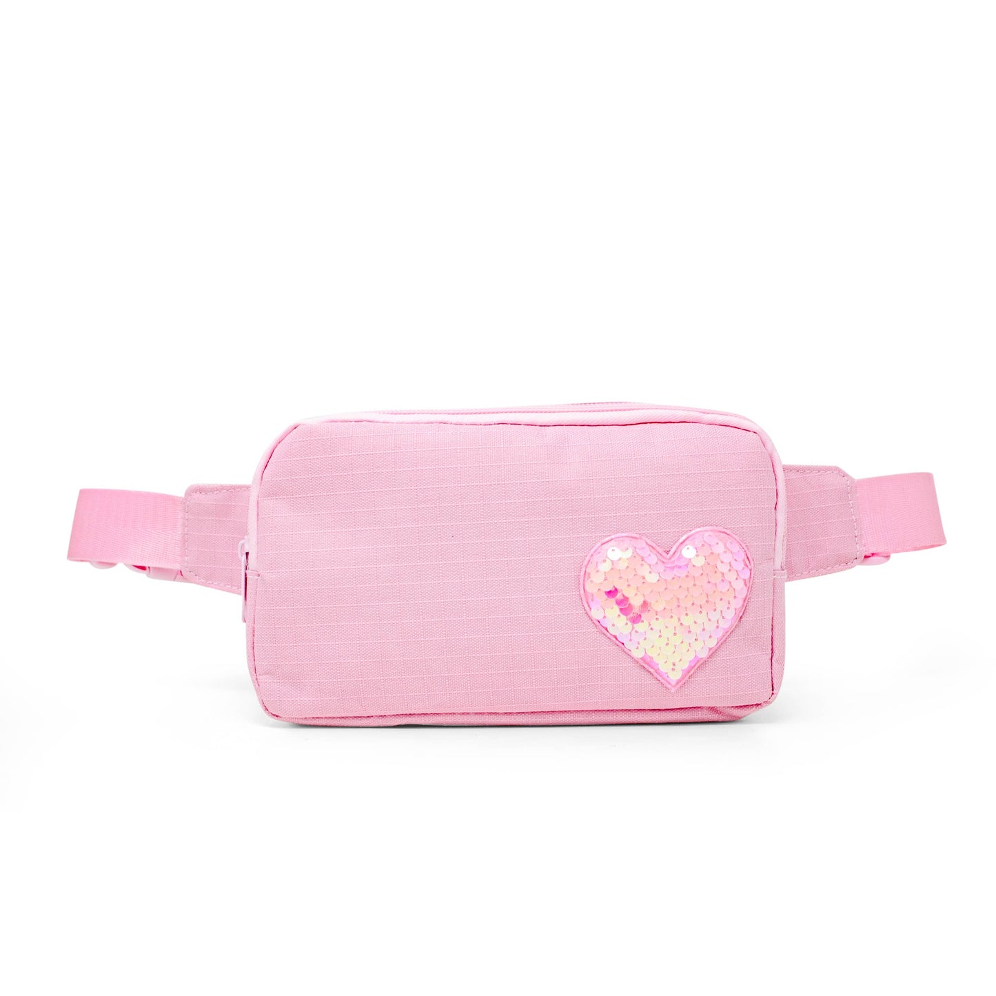 Blue Denim Sequin Heart Crossbody Bag
