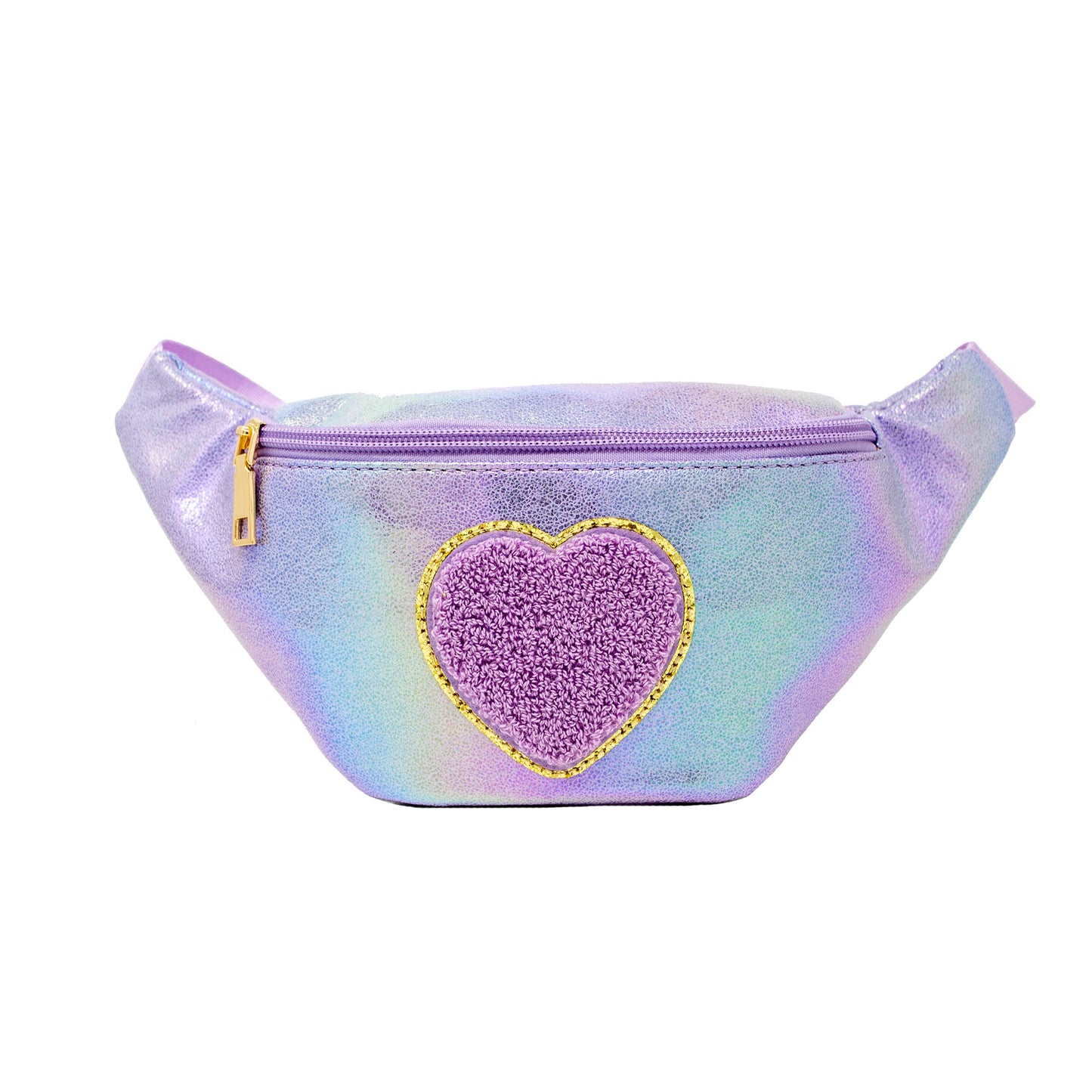 Pink Shiny Heart Patch Sling Bag