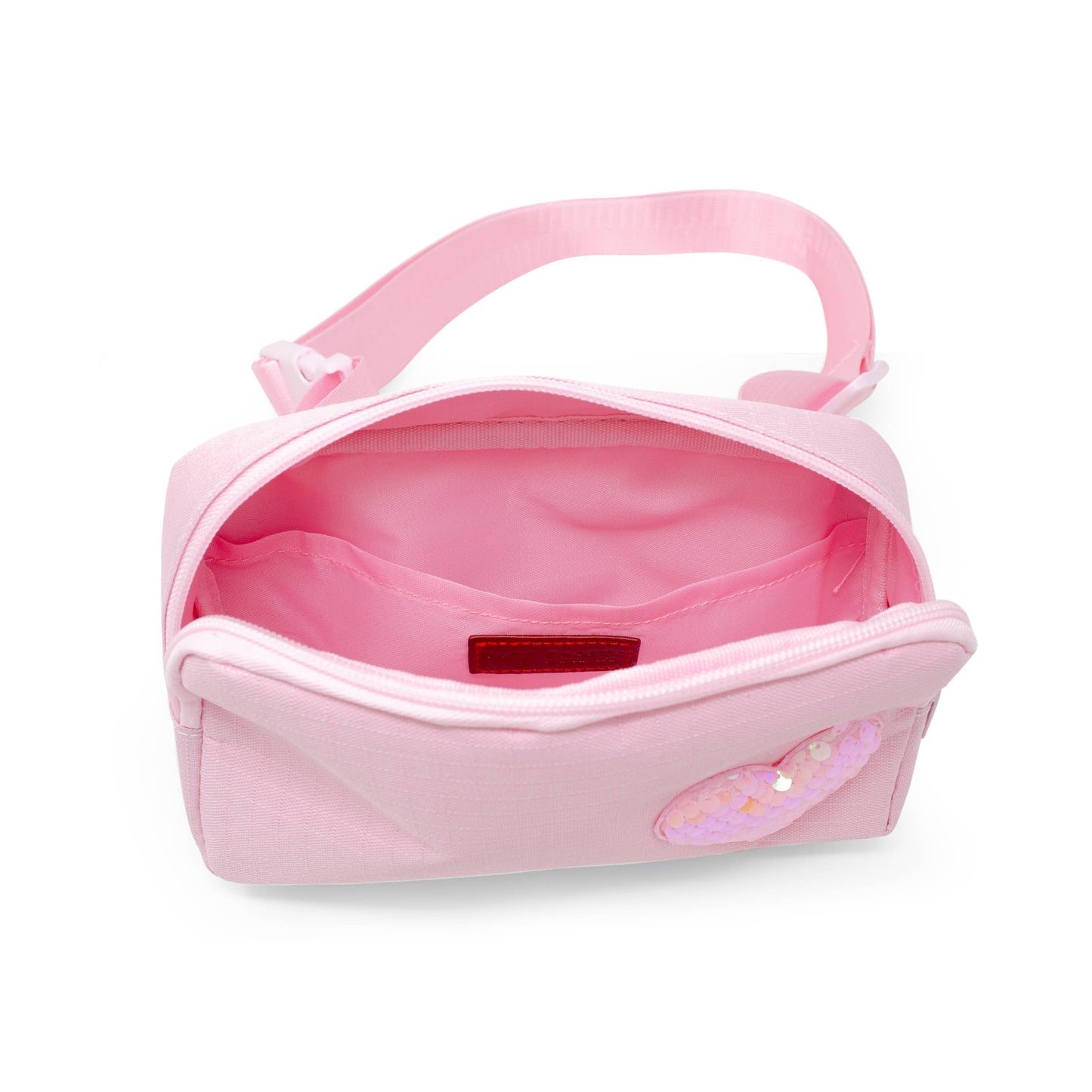 Pink Sequin Heart Crossbody Bag
