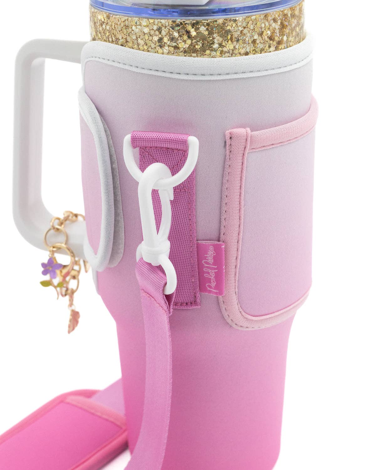 Pretty In Pink Stainless Carrier Sleeve with Drink Charms