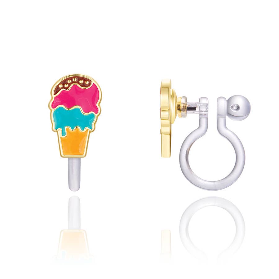 CLIP ON Triple Scoop Earrings