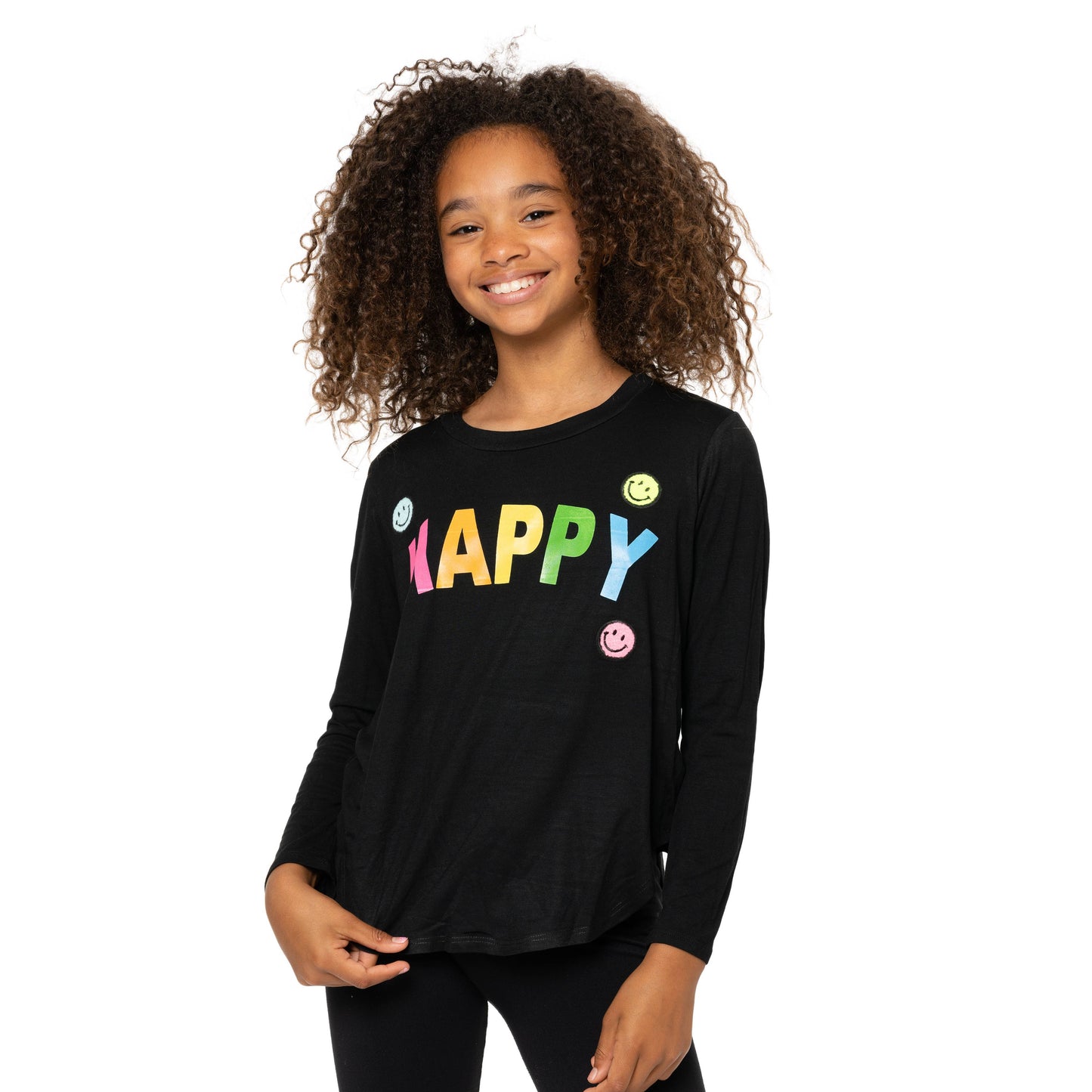 Happy Long Sleeve T-Shirt | Black