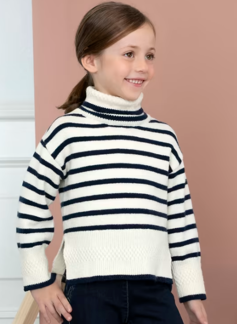 Black Striped Turtleneck | 5853