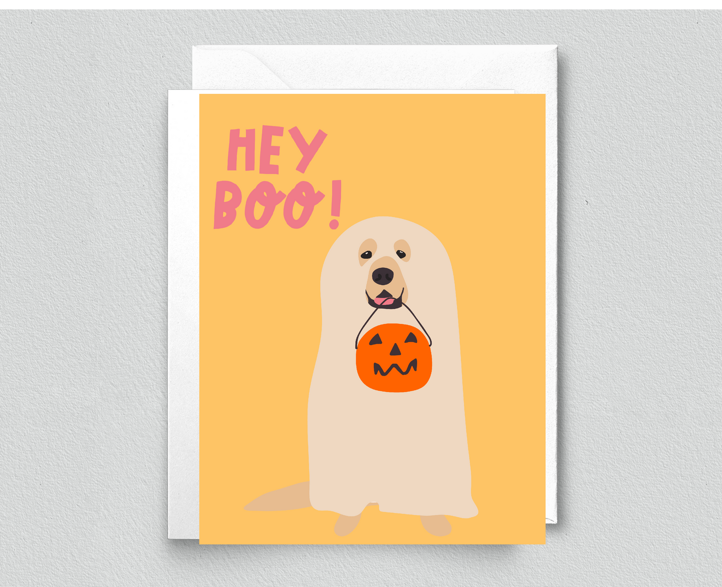 Hey Boo Dog Halloween Card