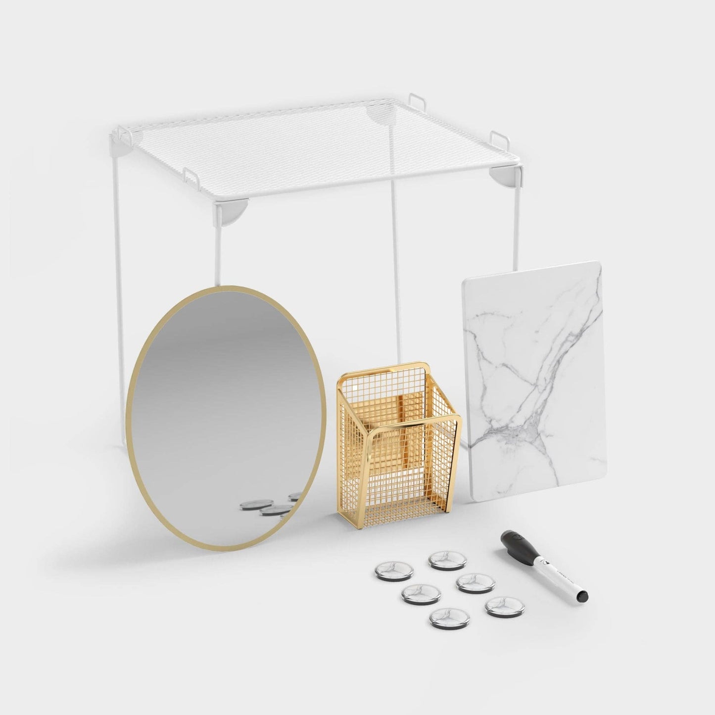 Gold Marble Shelf Locker Kit