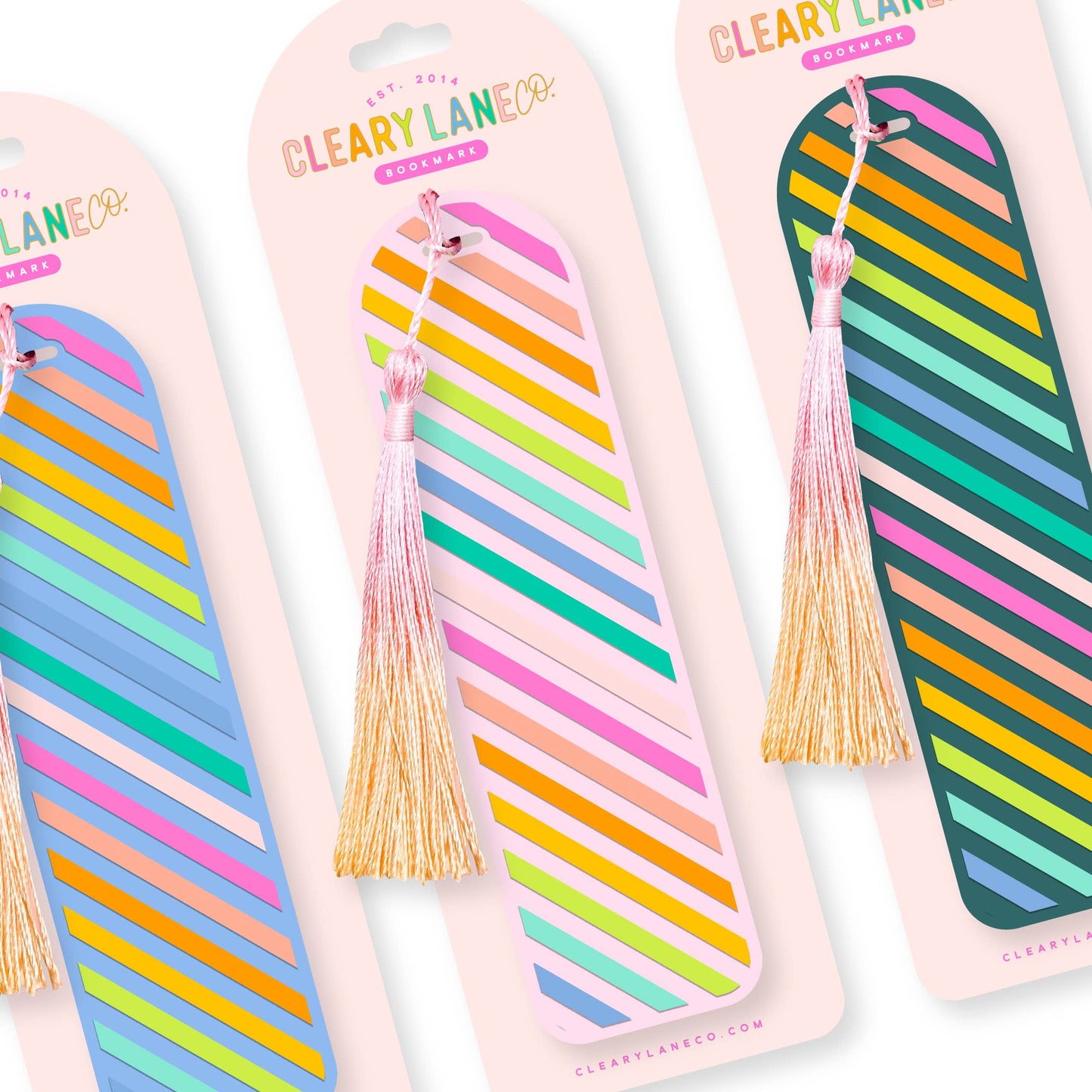 Acrylic Bookmark | Blush Rainbow Stripes