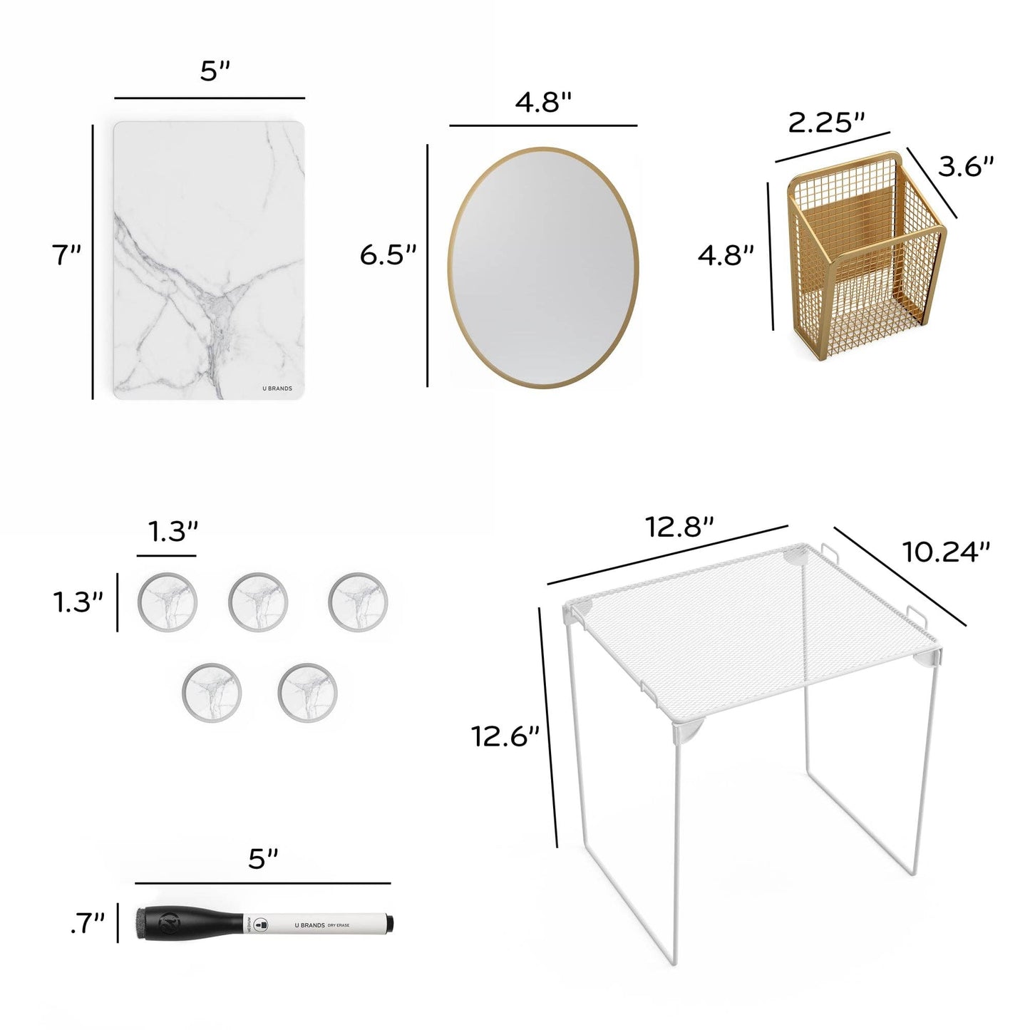 Gold Marble Shelf Locker Kit