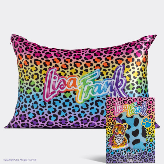 Lisa Frank x Kitsch Standard Satin Pillowcase | Rainbow Leopard