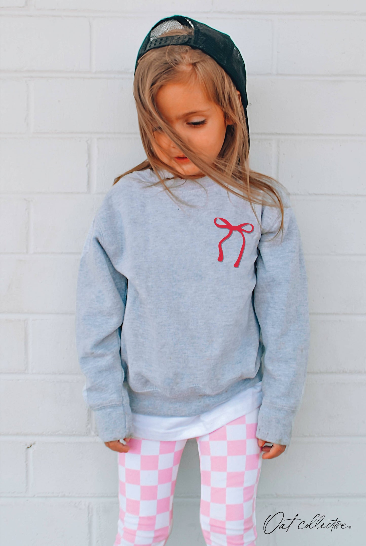 Bow Puff Sweatshirt | Cranberry Heather
