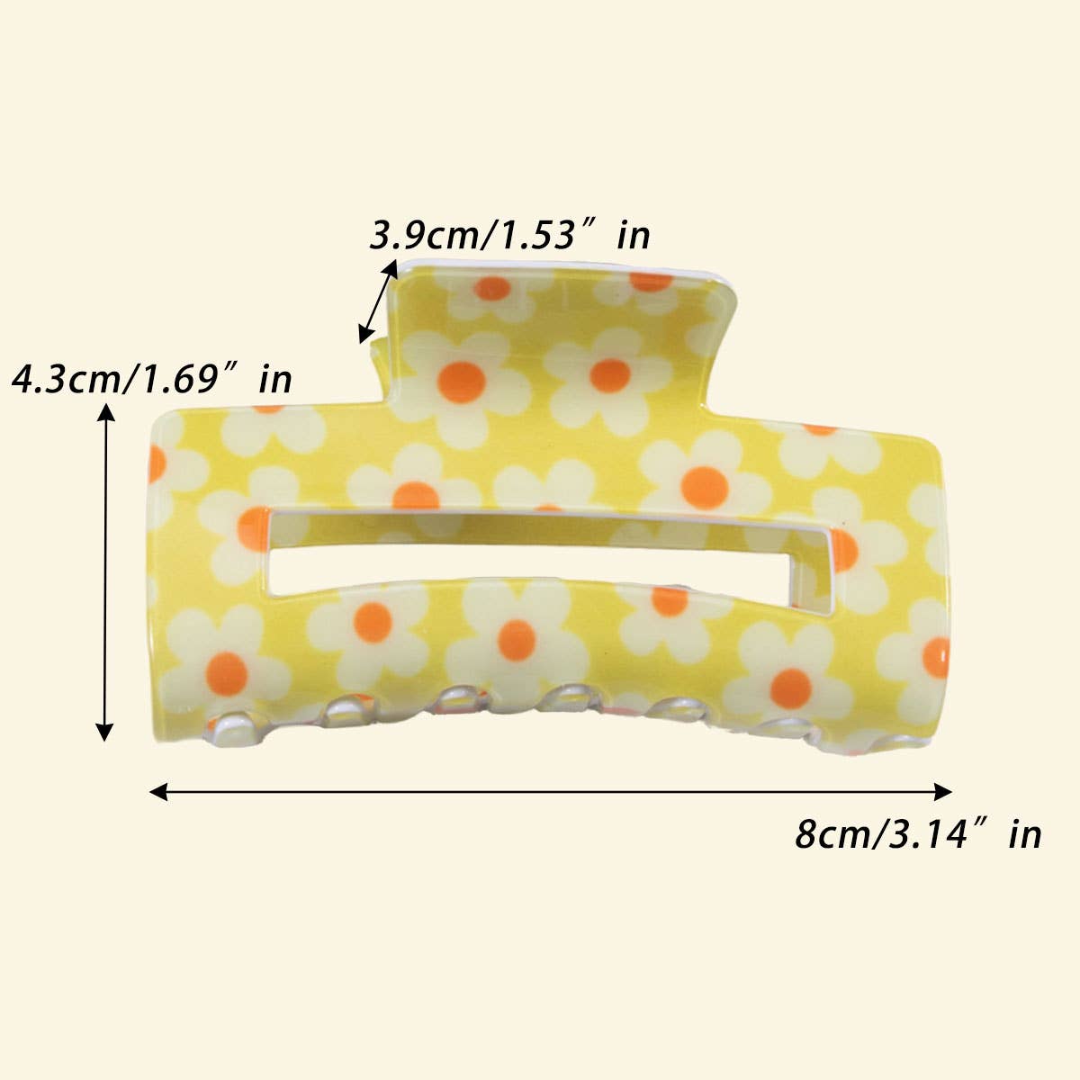 Pink Dopamine Flower Square Hair Claw Clip