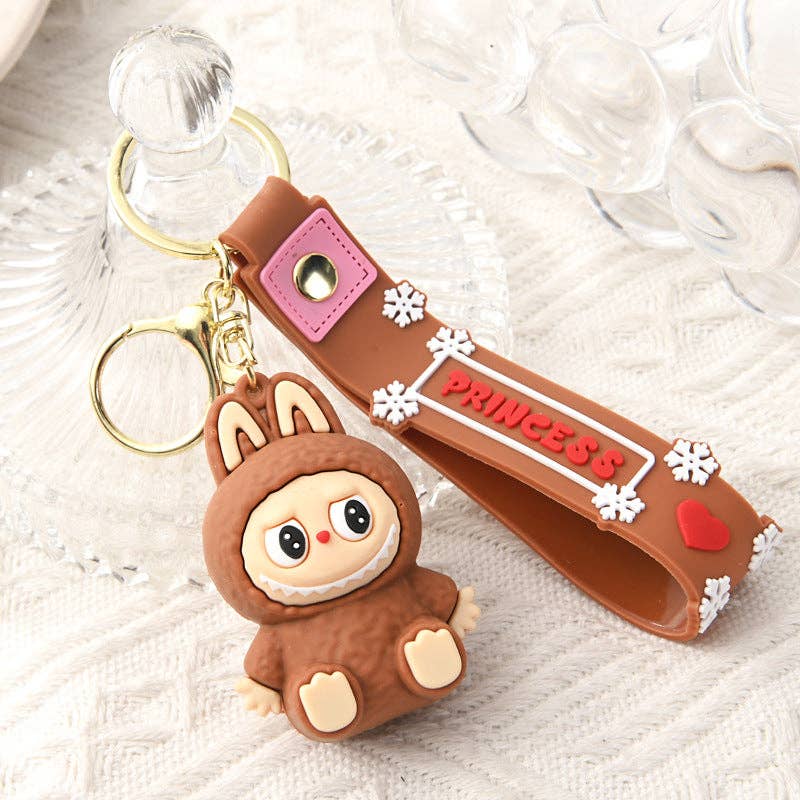 Cute Silicone Labubu Keychain Bag Charm | Pink