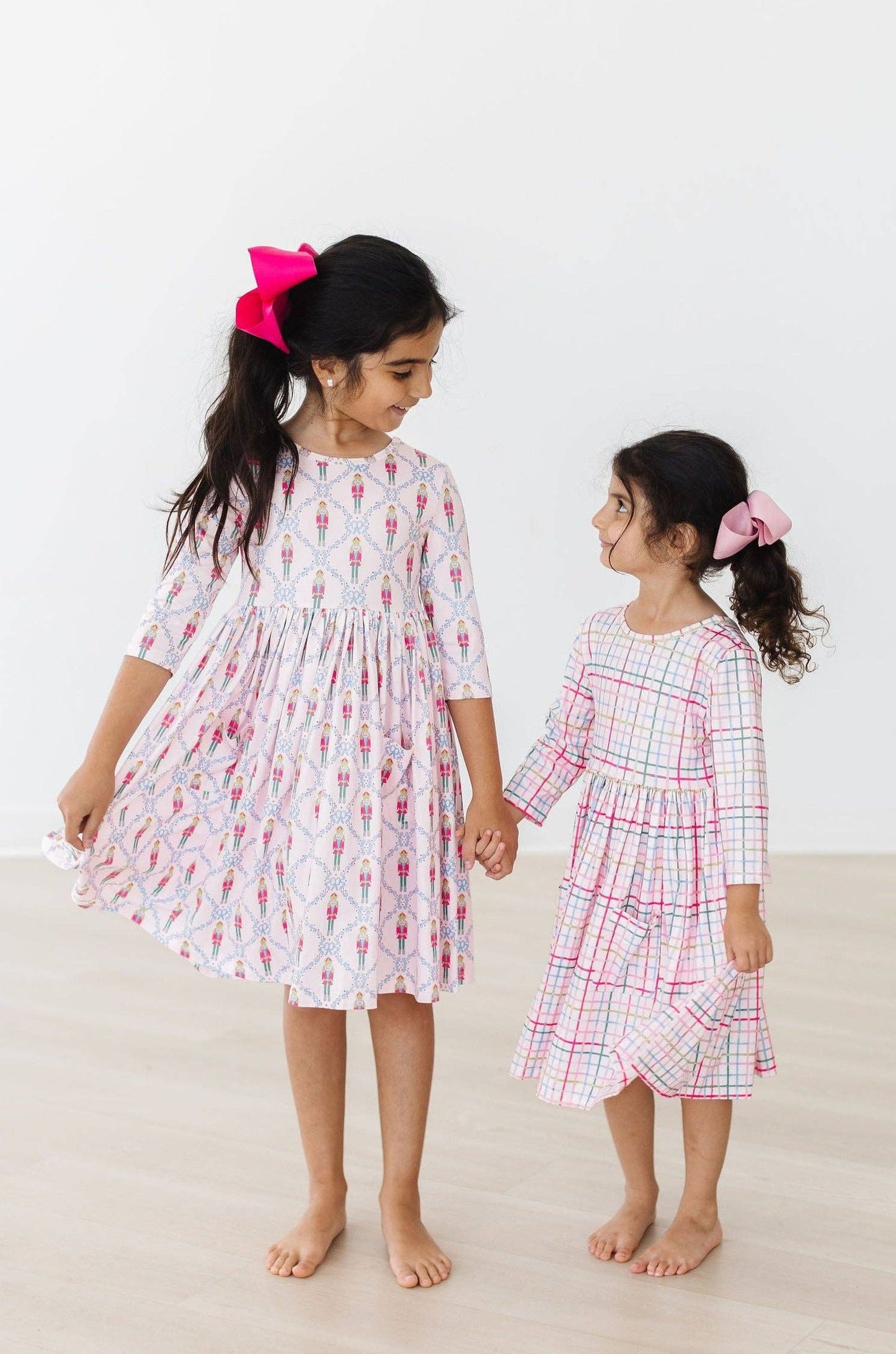 Pink Nutcracker 3/4 Sleeve Pocket Twirl Dress: 7/8