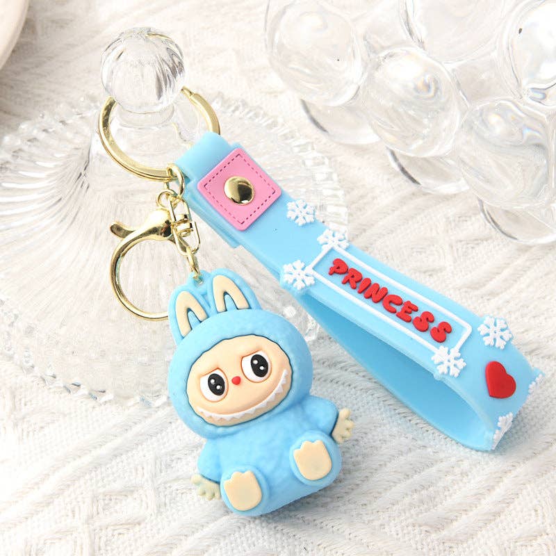 Cute Silicone Labubu Keychain Bag Charm |Yellow