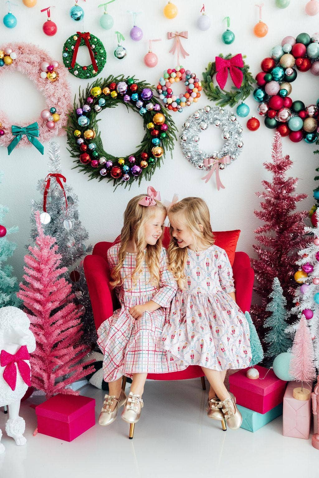 Pink Nutcracker 3/4 Sleeve Pocket Twirl Dress: 9/10