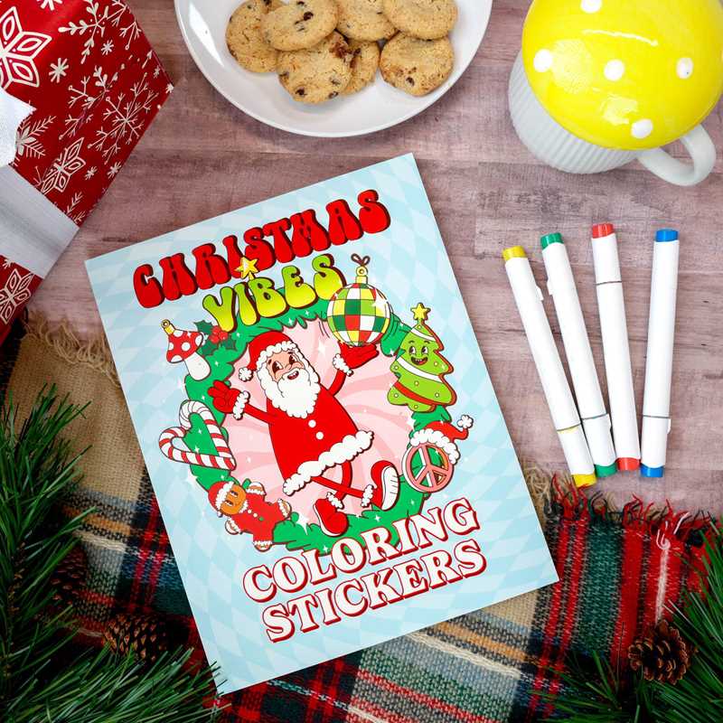 Christmas Vibes Coloring Stickers