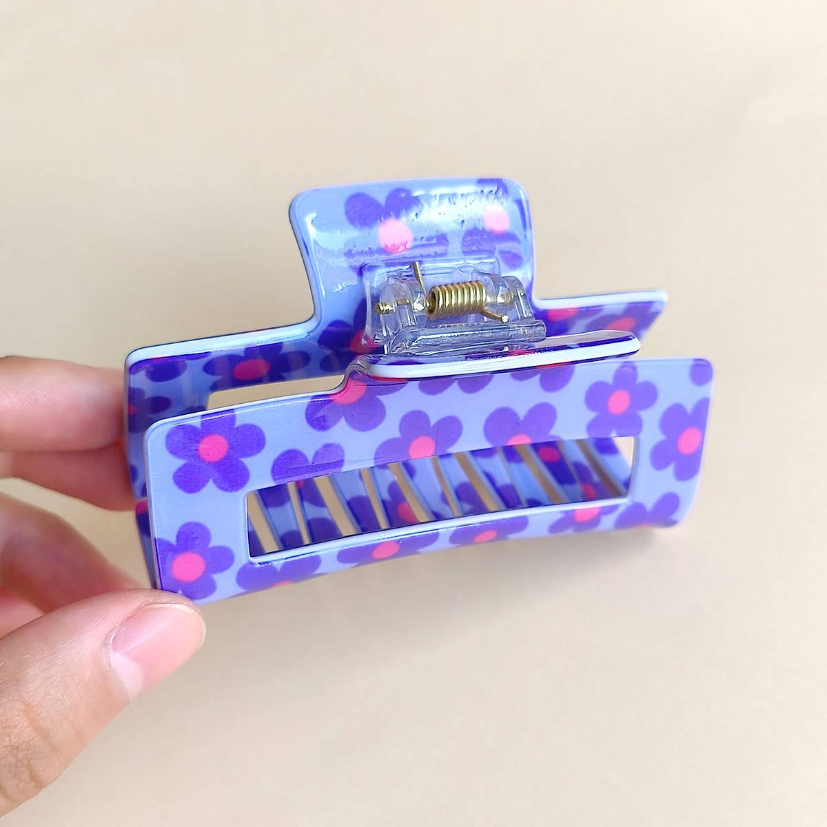 Blue Dopamine Flower Square Hair Claw Clip