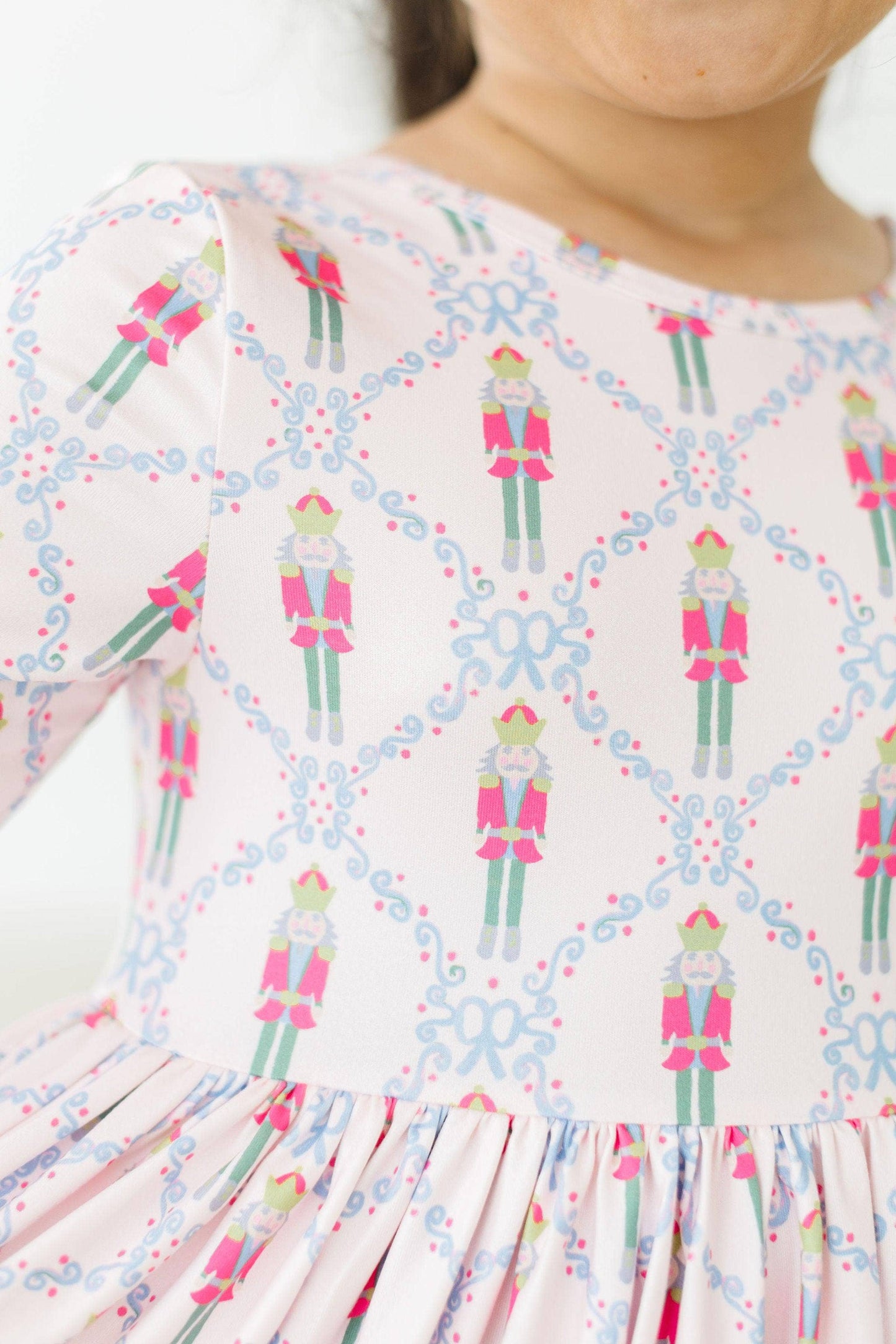 Pink Nutcracker 3/4 Sleeve Pocket Twirl Dress: 5/6