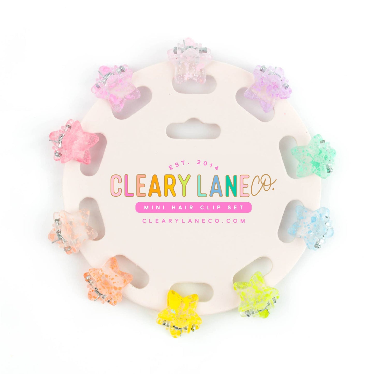 Mini Hair Clip Set | Rainbow Speckled Flowers #2