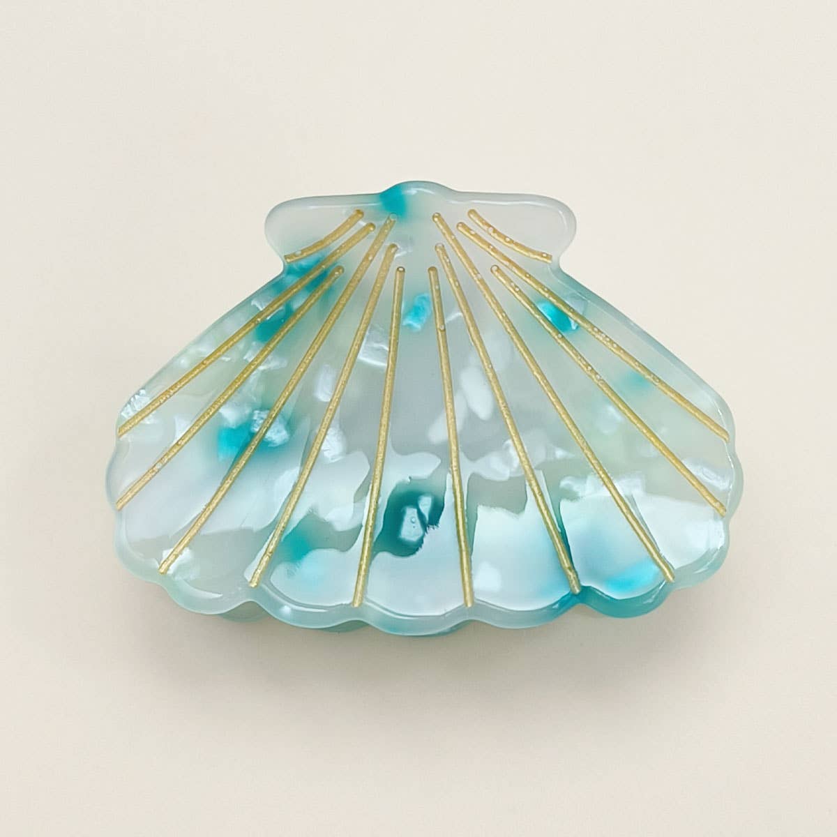White Small 2" Shell Hair Claw Clip