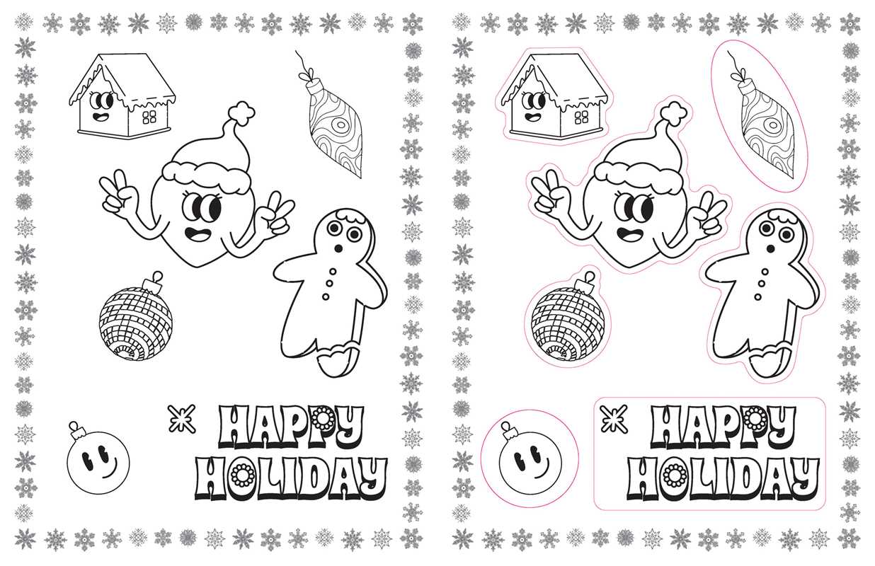 Christmas Vibes Coloring Stickers