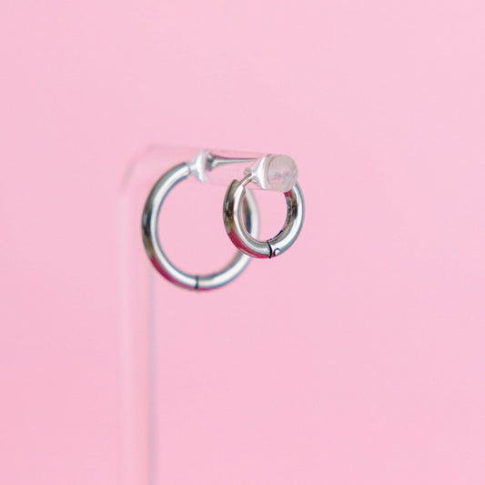 XL 14mm Silver Huggies