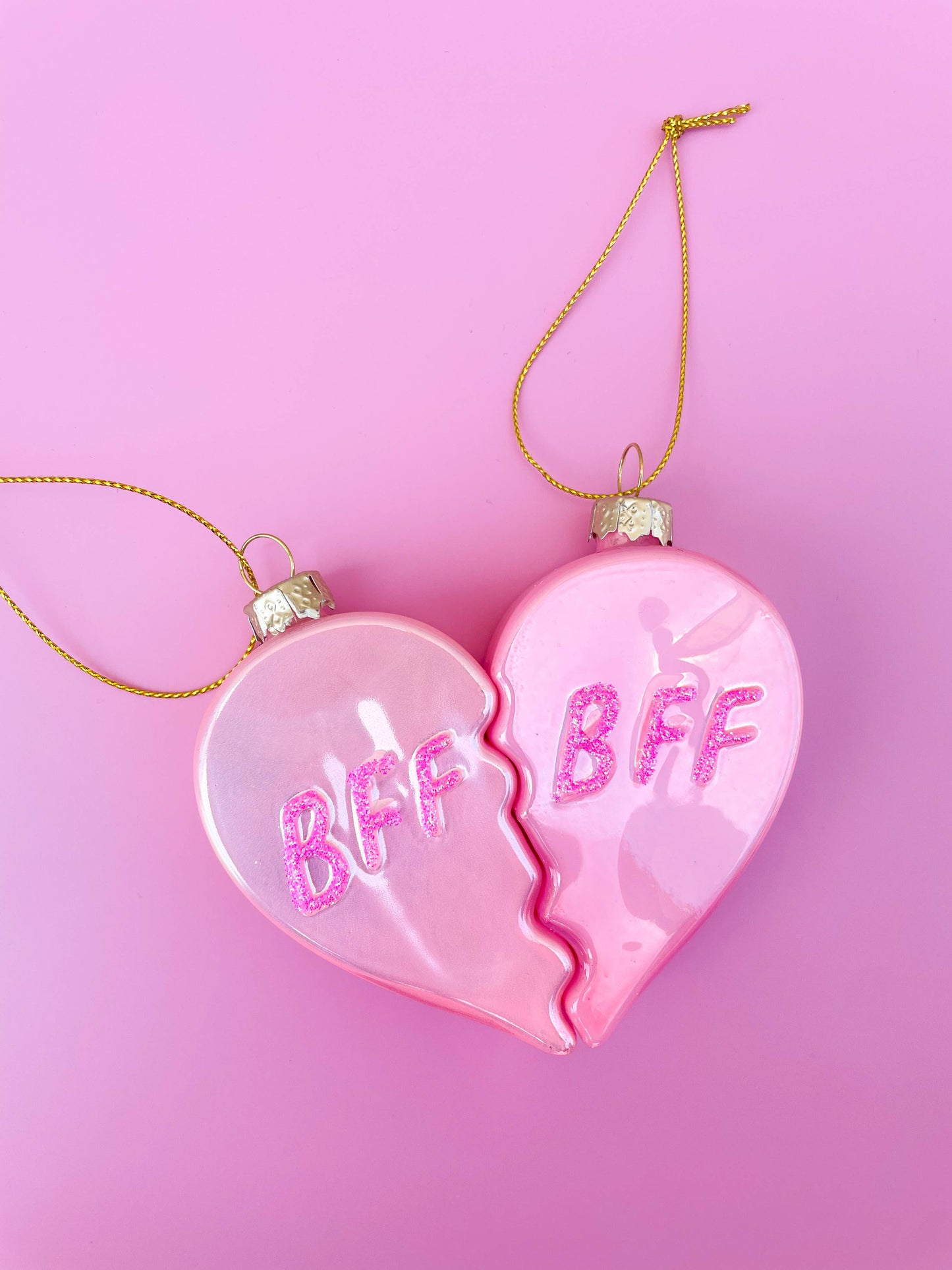 Glittered BFF Heart Ornament