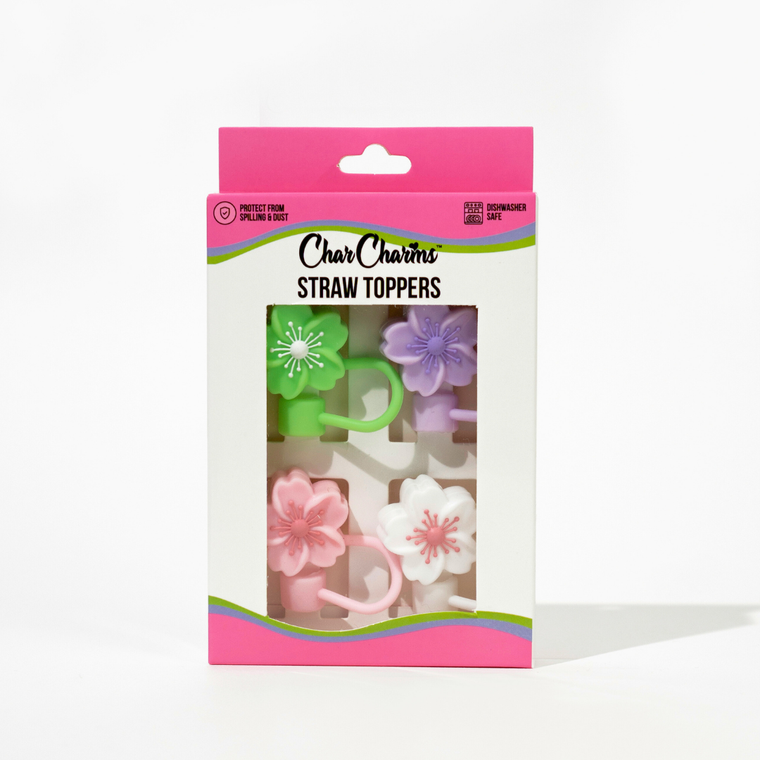 Cherry Blossom Straw Toppers