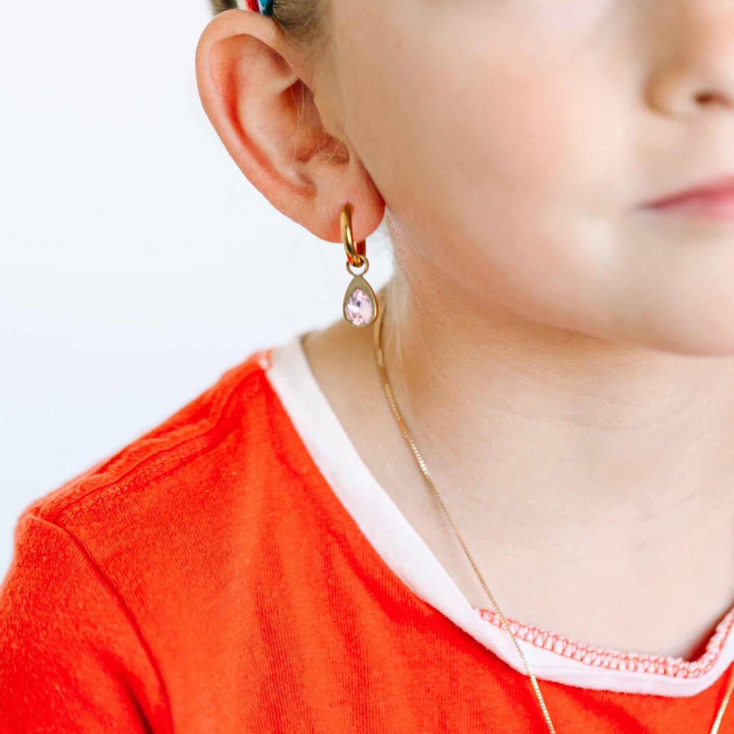 Pink Teardrop Gem Charms