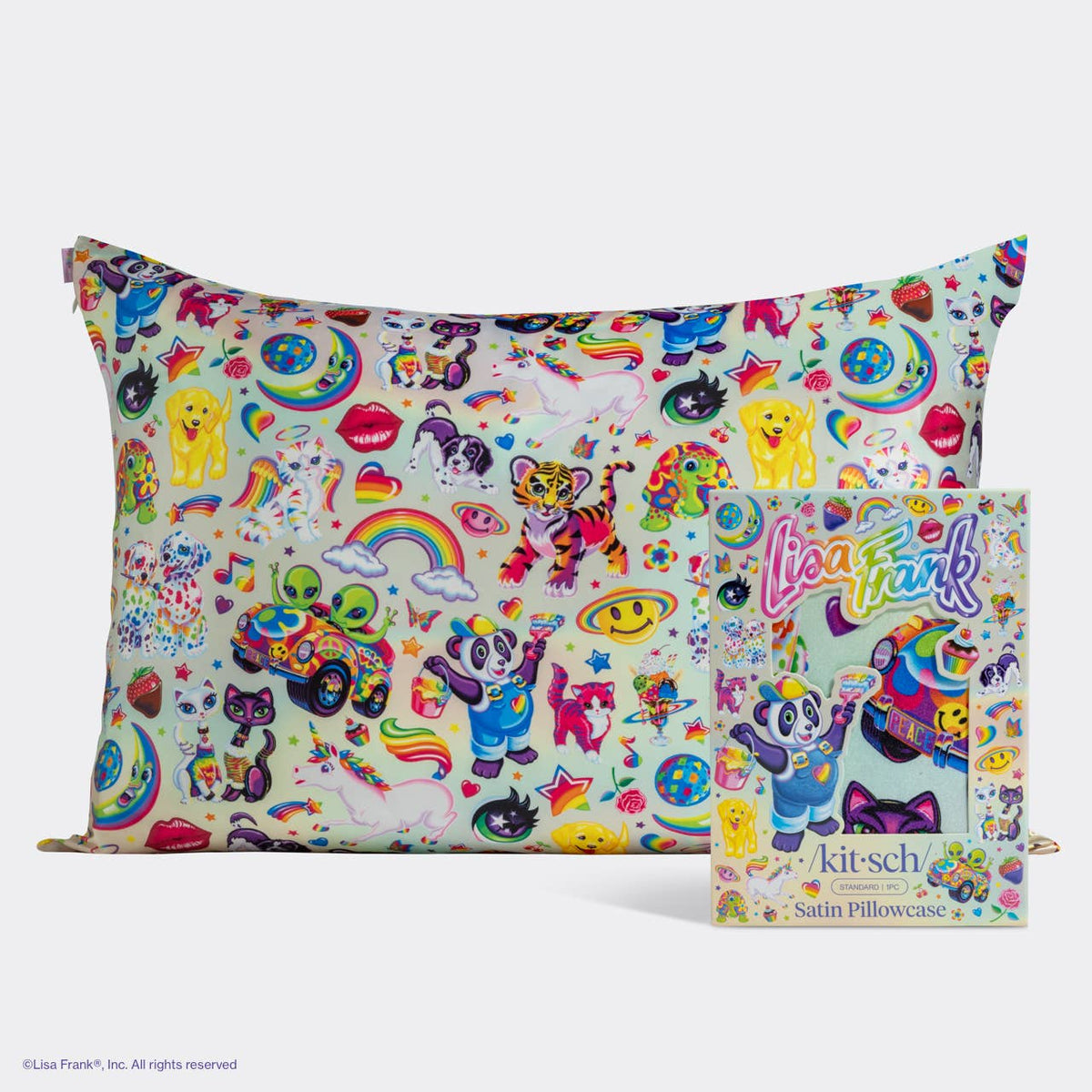 Lisa Frank x Kitsch Standard Satin Pillowcase | Fantastic World