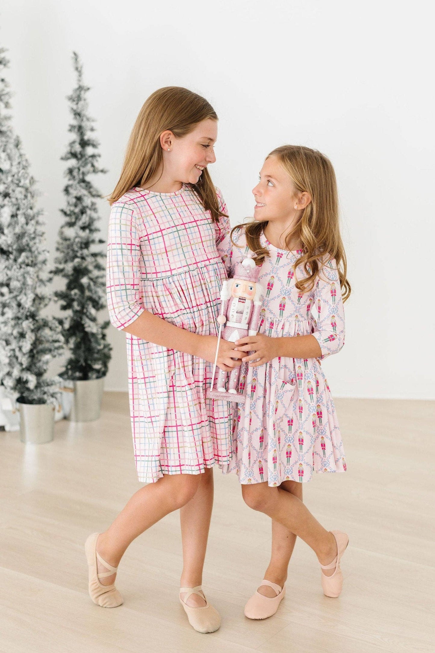 Pink Nutcracker 3/4 Sleeve Pocket Twirl Dress: 9/10
