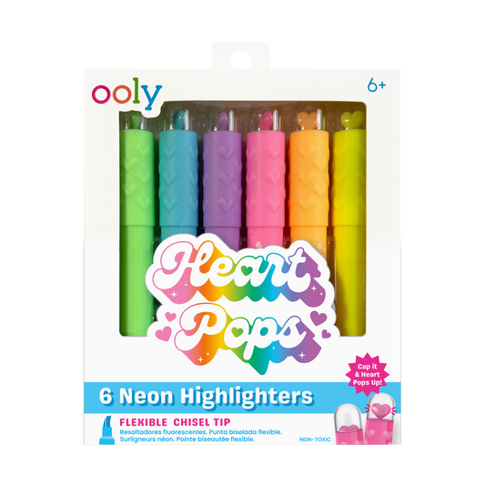 Heart Pops Neon Highlighters (Set of 6)