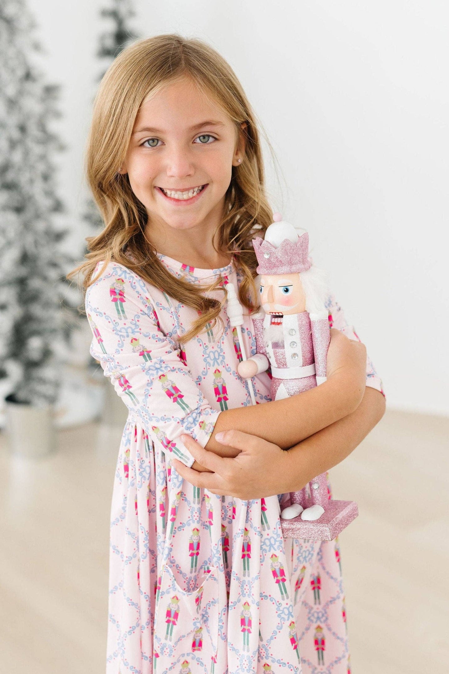 Pink Nutcracker 3/4 Sleeve Pocket Twirl Dress: 9/10