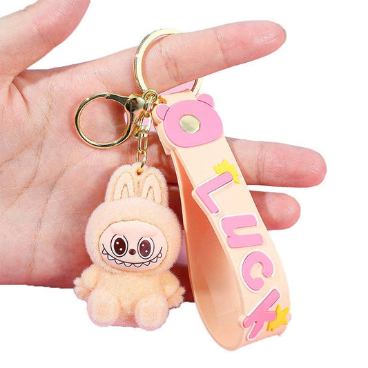 Labubu Silicone Keychain | Peach